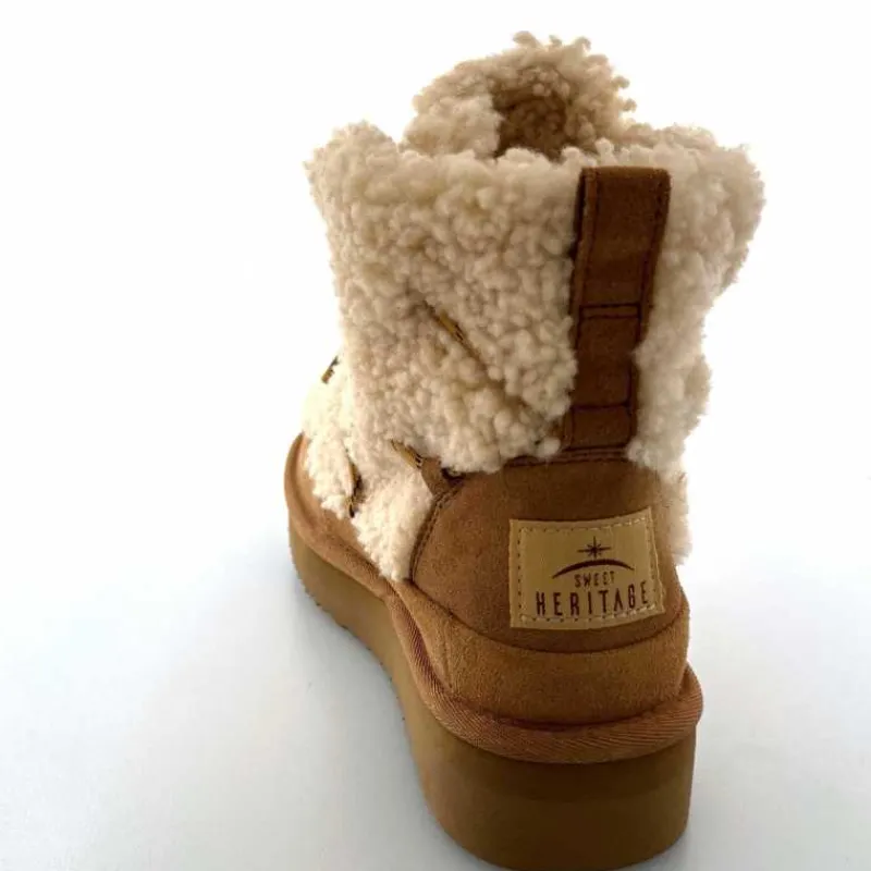 Montagne|Fourrure<sweet heritage Bottines Fourrées Praz Daim Fourrure Camel
