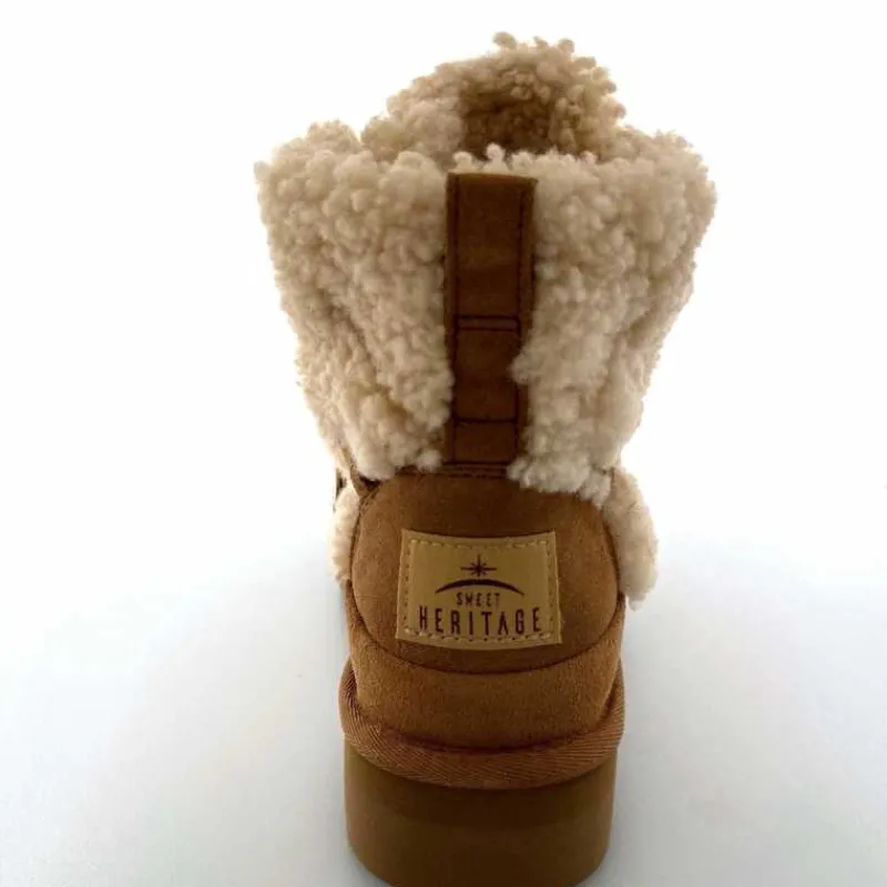 Montagne|Fourrure<sweet heritage Bottines Fourrées Praz Daim Fourrure Camel