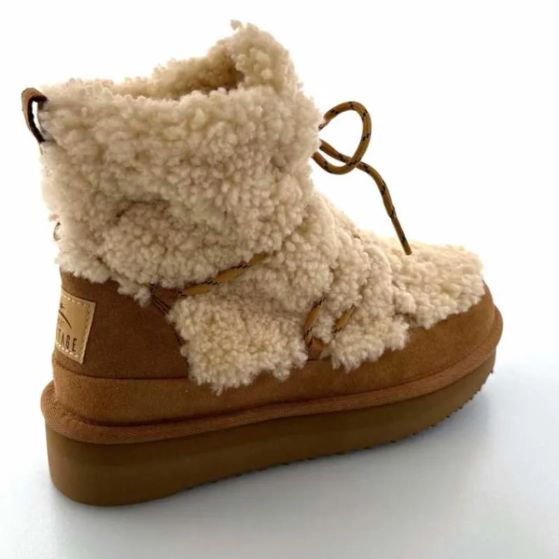 Montagne|Fourrure<sweet heritage Bottines Fourrées Praz Daim Fourrure Camel