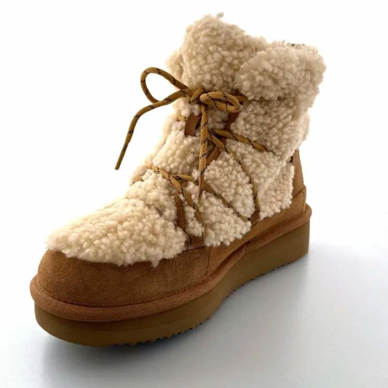 Montagne|Fourrure<sweet heritage Bottines Fourrées Praz Daim Fourrure Camel