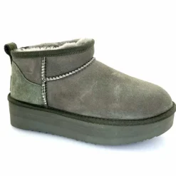 Montagne|Fourrure<sweet heritage Bottines Fourrées Patineuse Daim Vert