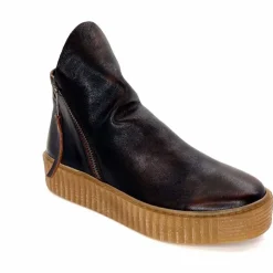 Compensées & Plateformes|Bottines<follia dolce Bottines Ivoire 411 Cuir Foncé Marron