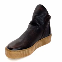 Compensées & Plateformes|Bottines<follia dolce Bottines Ivoire 411 Cuir Foncé Marron