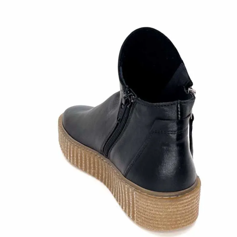 Compensées & Plateformes|Bottines<follia dolce Bottines Ivoire 411 Cuir Noir