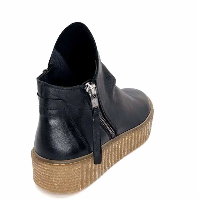 Compensées & Plateformes|Bottines<follia dolce Bottines Ivoire 411 Cuir Noir