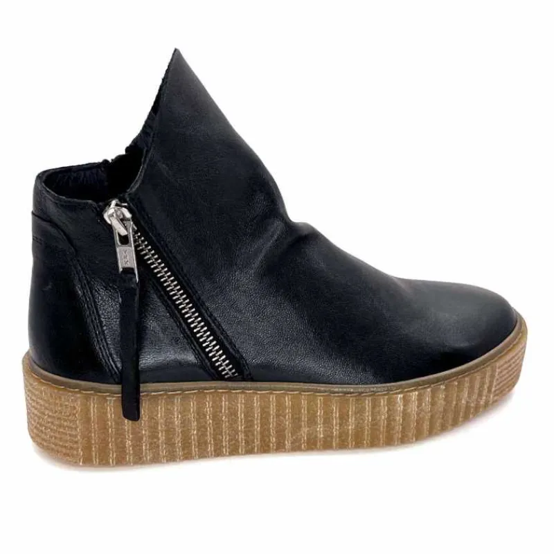 Compensées & Plateformes|Bottines<follia dolce Bottines Ivoire 411 Cuir Noir