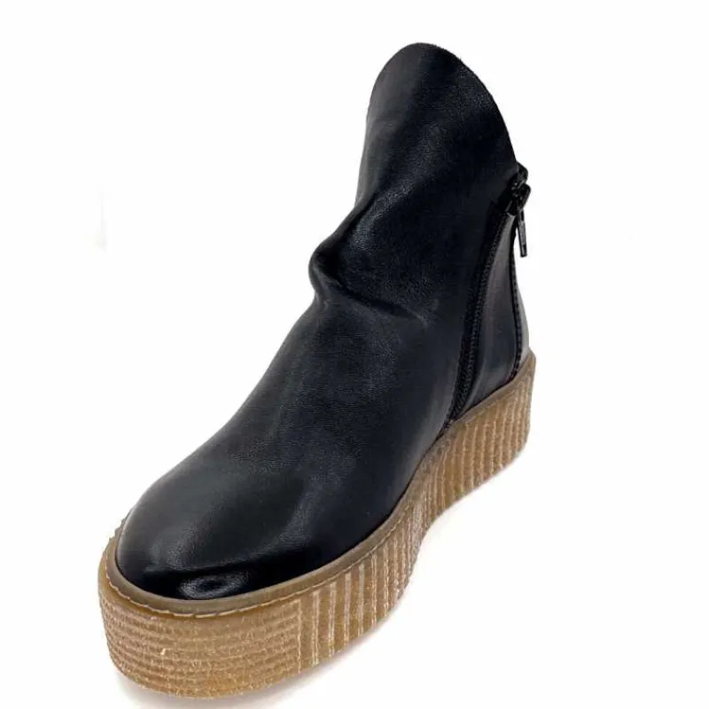 Compensées & Plateformes|Bottines<follia dolce Bottines Ivoire 411 Cuir Noir