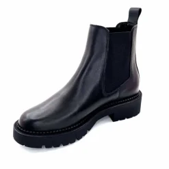 Bottines<Ivoire0235a Bottines Ivoire 124-25830 Cuir Noir