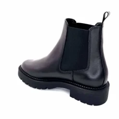 Bottines<Ivoire0235a Bottines Ivoire 124-25830 Cuir Noir