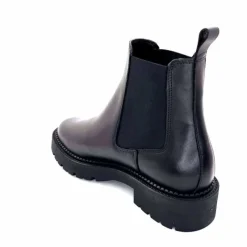 Bottines<Ivoire0235a Bottines Ivoire 124-25830 Cuir Noir