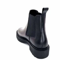 Bottines<Ivoire0235a Bottines Ivoire 124-25830 Cuir Noir