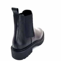 Bottines<Ivoire0235a Bottines Ivoire 124-25830 Cuir Noir