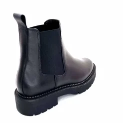 Bottines<Ivoire0235a Bottines Ivoire 124-25830 Cuir Noir