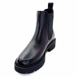Bottines<Ivoire0235a Bottines Ivoire 124-25830 Cuir Noir