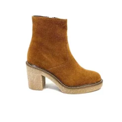 Bottines<Ivoire0104a Bottines Ivoire 52245 Daim Cognac