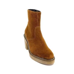 Bottines<Ivoire0104a Bottines Ivoire 52245 Daim Cognac