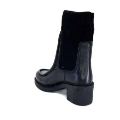 Rock|Bottines<398-ivoire Bottines Ivoire 6131 Livv Cuir Noir