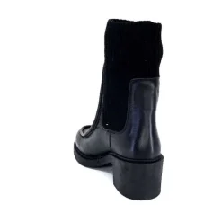 Rock|Bottines<398-ivoire Bottines Ivoire 6131 Livv Cuir Noir