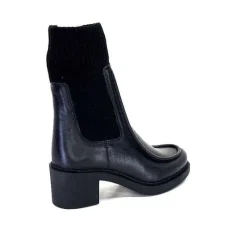 Rock|Bottines<398-ivoire Bottines Ivoire 6131 Livv Cuir Noir