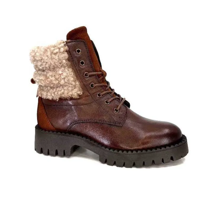 Montagne|Bottines<Ivoire0460a Bottines Ivoire Viyan Cuir Marron