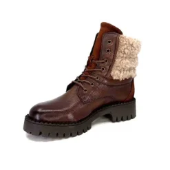 Montagne|Bottines<Ivoire0460a Bottines Ivoire Viyan Cuir Marron