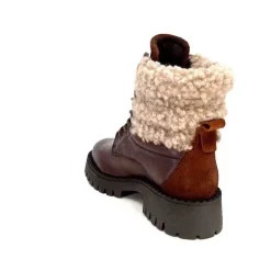 Montagne|Bottines<Ivoire0460a Bottines Ivoire Viyan Cuir Marron