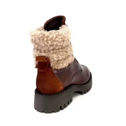 Montagne|Bottines<Ivoire0460a Bottines Ivoire Viyan Cuir Marron