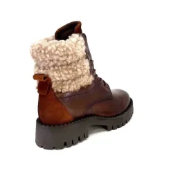 Montagne|Bottines<Ivoire0460a Bottines Ivoire Viyan Cuir Marron