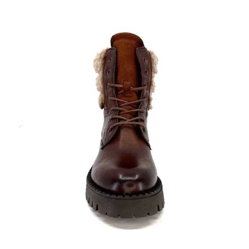 Montagne|Bottines<Ivoire0460a Bottines Ivoire Viyan Cuir Marron