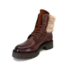 Montagne|Bottines<Ivoire0460a Bottines Ivoire Viyan Cuir Marron