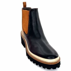 Masculin|Fantaisie<XSA Bottines Legères 9176 Cuir Noir & Camel BordeauxRouge