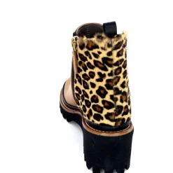 Animalier|Elégant<XSA Bottines Légère 9829 Cuir Camel Léo CamelLéopard