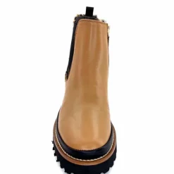 Animalier|Elégant<XSA Bottines Légère 9829 Cuir Camel Léo CamelLéopard