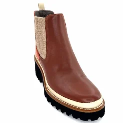 Bottines<XSA Bottines Légères 9176 Cuir Rouge Marron