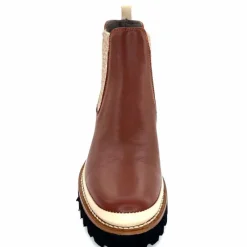 Bottines<XSA Bottines Légères 9176 Cuir Rouge Marron