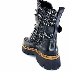 Montagne|Bottines<Mjus Bottines L43204 401 Cuir Textile Tweed Noir