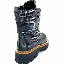 Montagne|Bottines<Mjus Bottines L43204 401 Cuir Textile Tweed Noir