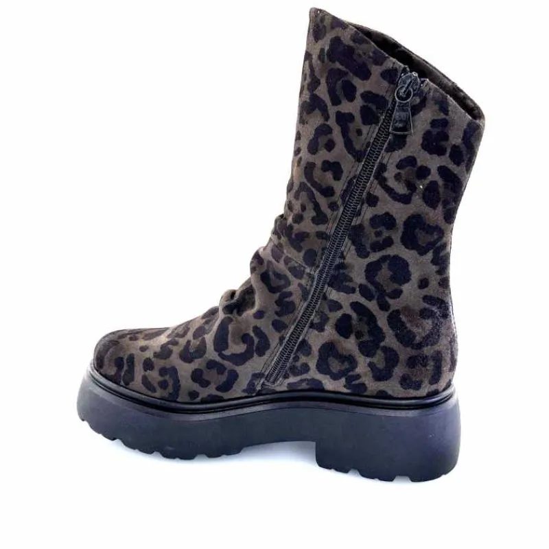 Animalier|Bottines<Mjus Bottines L44208 201 Daim Motif Léo Gris Marron