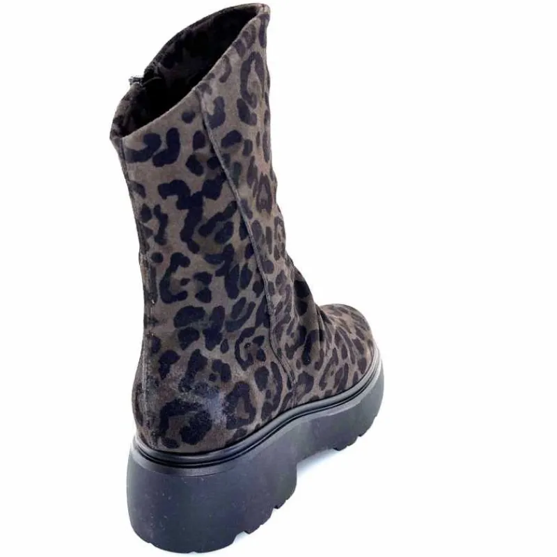 Animalier|Bottines<Mjus Bottines L44208 201 Daim Motif Léo Gris Marron