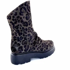 Animalier|Bottines<Mjus Bottines L44208 201 Daim Motif Léo Gris Marron