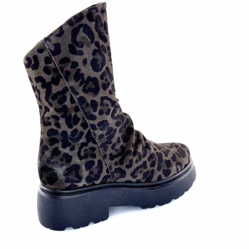 Animalier|Bottines<Mjus Bottines L44208 201 Daim Motif Léo Gris Marron