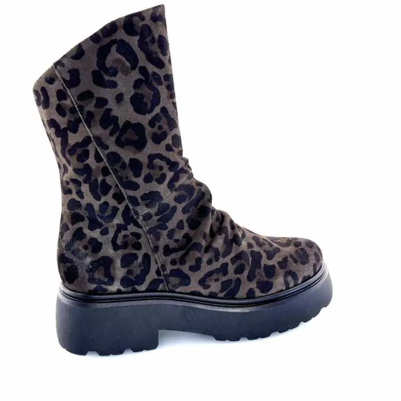 Animalier|Bottines<Mjus Bottines L44208 201 Daim Motif Léo Gris Marron