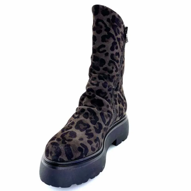 Animalier|Bottines<Mjus Bottines L44208 201 Daim Motif Léo Gris Marron