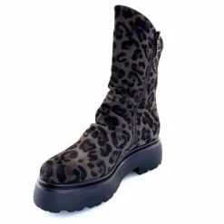 Animalier|Bottines<Mjus Bottines L44208 201 Daim Motif Léo Gris Marron