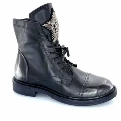 Rock|Fantaisie<Mjus Bottines T81209 201 Cuir Argent Noir