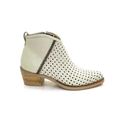 Bottines Eté<MKD Bottines Ferial Cuir Blanc Crème