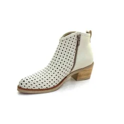 Bottines Eté<MKD Bottines Ferial Cuir Blanc Crème
