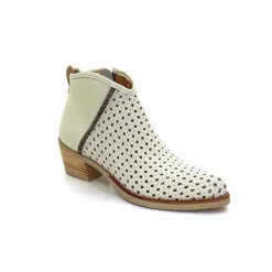 Bottines Eté<MKD Bottines Ferial Cuir Blanc Crème