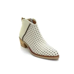 Bottines Eté<MKD Bottines Ferial Cuir Blanc Crème