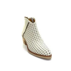 Bottines Eté<MKD Bottines Ferial Cuir Blanc Crème